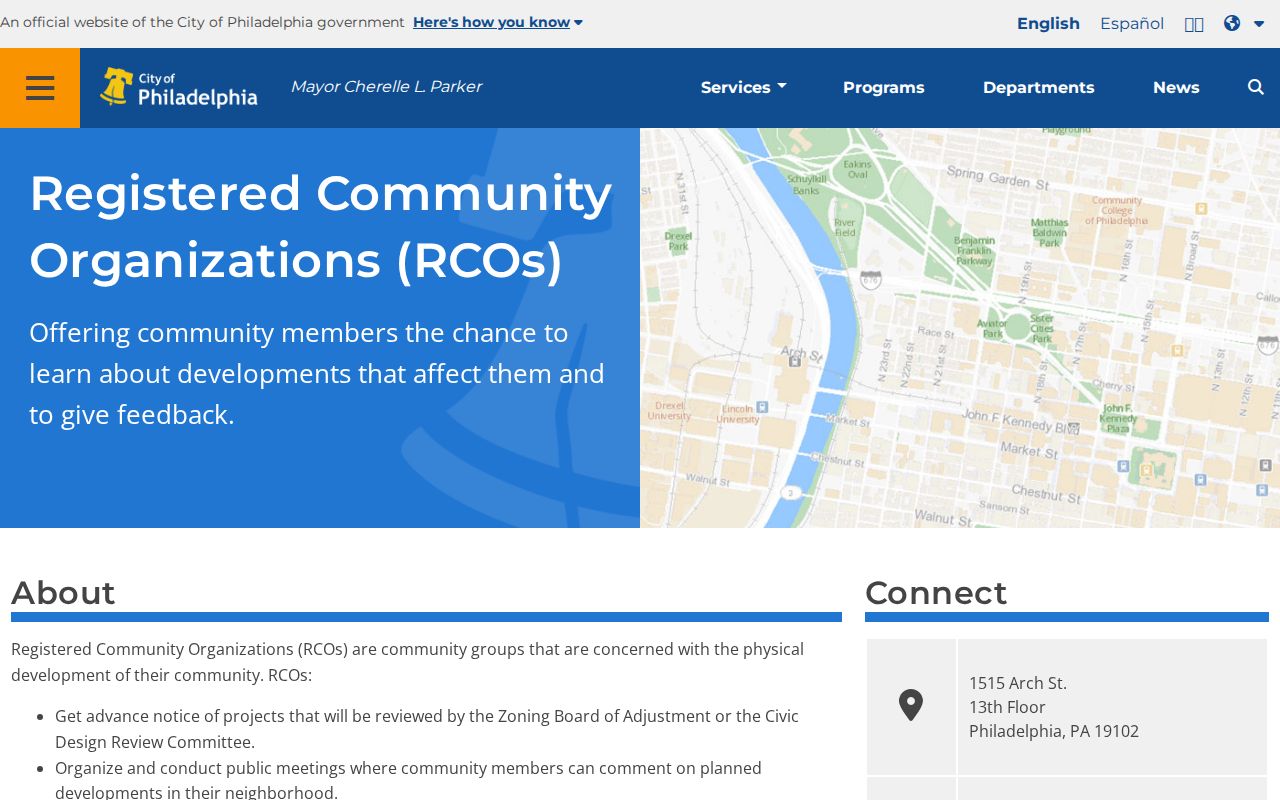 Pennsylvania neighbors: Philadelphia Registered Community Organizations directory