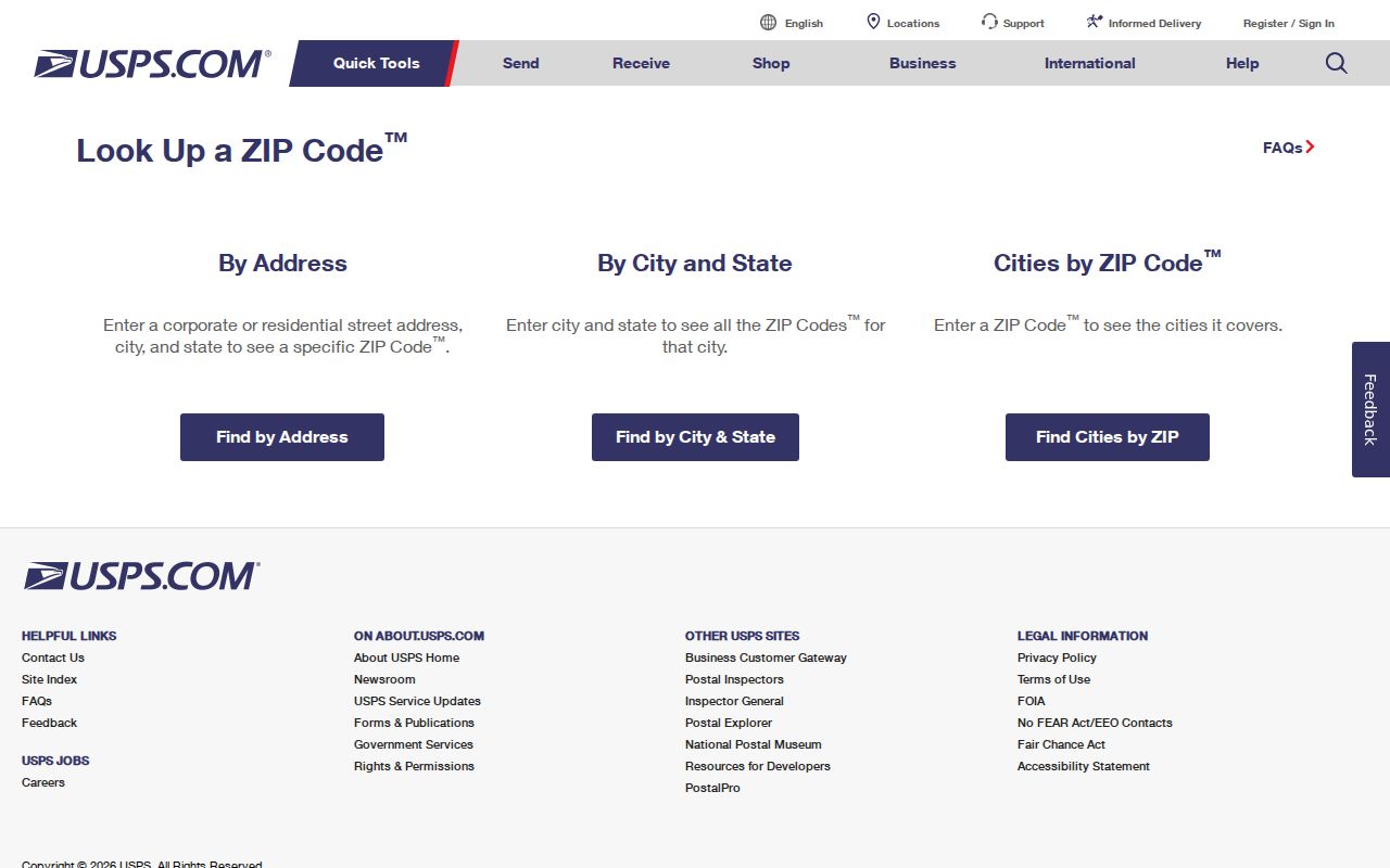 Pennsylvania ZIP code official USPS address lookup