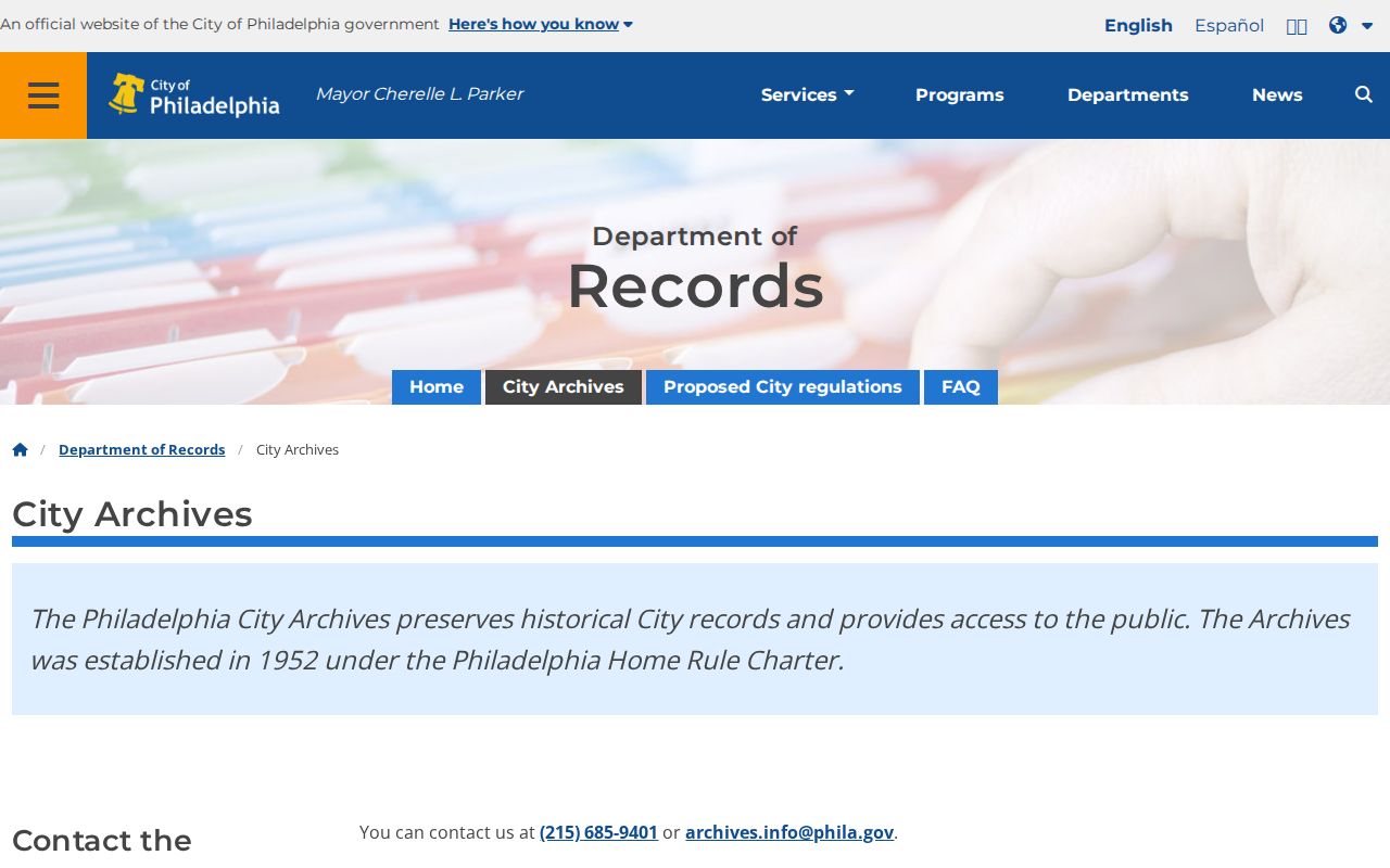 Pennsylvania previous residents research at the Philadelphia City Archives